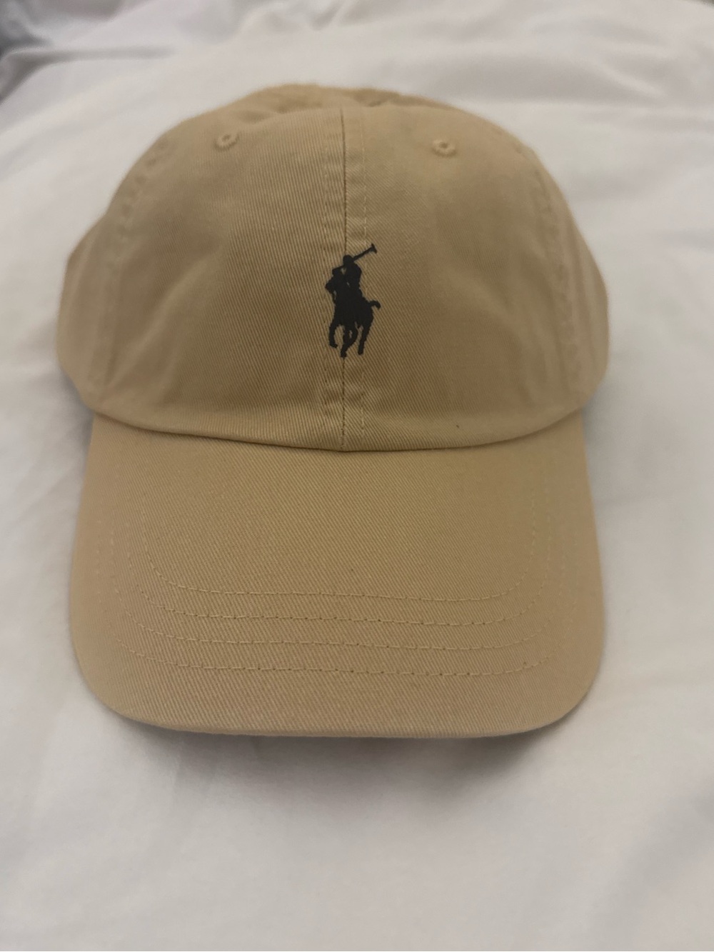 Polo by Ralph Lauren Khaki Baseball Cap with Black Polo Player Logo
